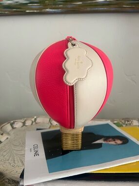kate spade Hot Pink and Cream Balloon clutch wristlet with Cloud Charm
